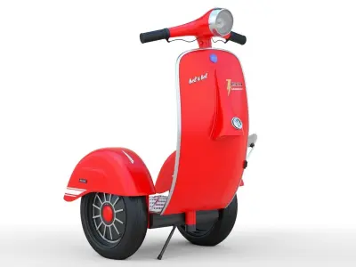   Modern Electric Retro  Vespa Segway  Red 3D model