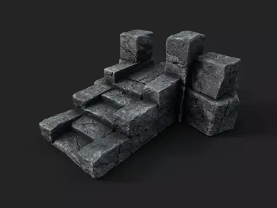 Old Stairs Low-poly 3D model buy