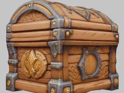 Stylized Treasure Chest Low-poly 3D model