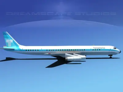 Douglas DC-8-63 Transamerica 3D model