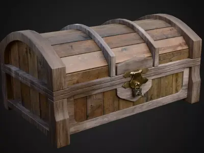 Treasure Chest Low-poly 3D model 6