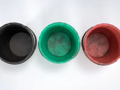 10L Plastic Bucket Low-poly 3D model