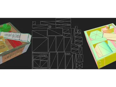 Supply Food Box stylized Low-poly 3D model
