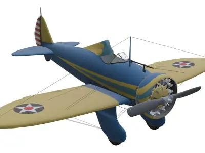Boeing P-26 Peashooter Low-poly 3D model