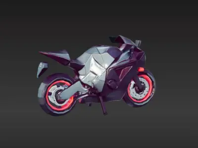 Low-Poly Motorcycle Low-poly 3D model