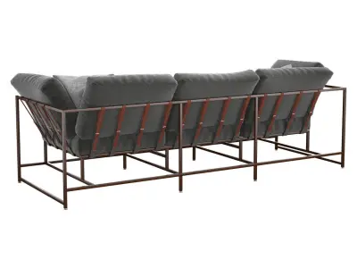 Grey Wool Sofa 3D model