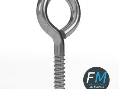 Eye bolt wood thread 3D model
