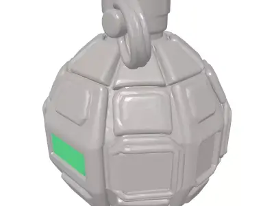 Futuristic Grenade with Digital Timer 3D model