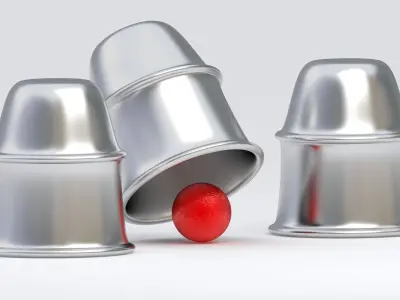 Ball Guessing Game Silver 3D model