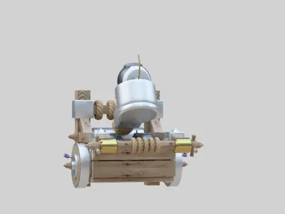 Cartoon Catapult 3D model