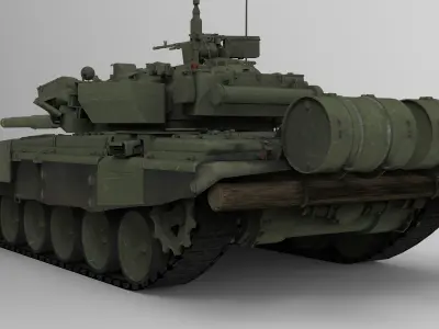 T-90 Russian Main Battle Tank Low-poly 3D model