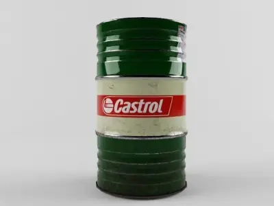 Barrels Castrol PBR Low-poly 3D model