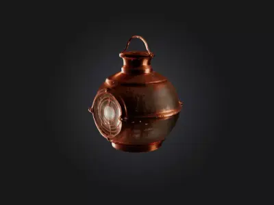 Worn-Out Copper Lantern Model Low-poly 3D model