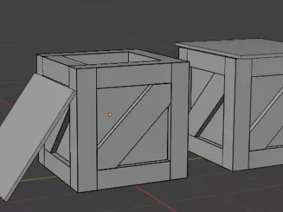 Low Poly Wooden Crate pack Low-poly 3D model