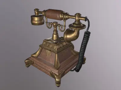 Antique Telephone - Game Ready Low-poly 3D model