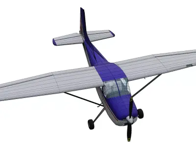 Cessna 180 Skywagon Low-poly 3D model