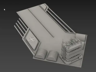 Airfield train station 3D model