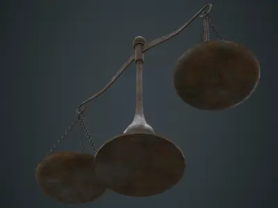 Balance Scale 1D Low-poly 3D model