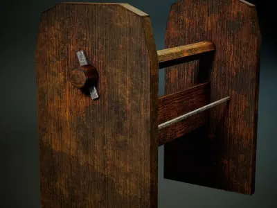 Medieval Blacksmith Tool Rack Low-poly 3D model