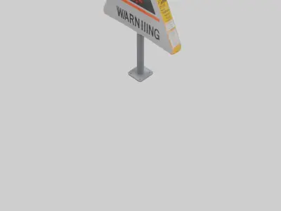 Heavy Impact Warning Sign model Low-poly 3D model