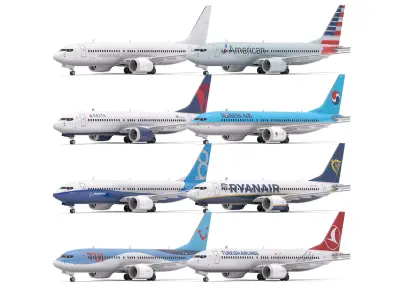 Boeing 737-800 MAX Collection 3D model