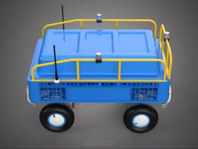 AUTONOMOUS ROBOT PLATFORM CART UTILITY VEHICLE CARGO DELIVERY 4W 3D model