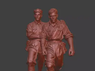 Military sculpture warrior  military battle war hero  soldier 3D print model 16