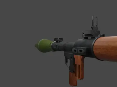 RPG-7 two grenade launchers on wooden wall 3D model