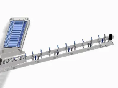 Modular trough conveyor 1200 width 3D model