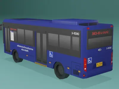 NEX-MINEBUS Blue Thai bus Low poly Low-poly 3D model