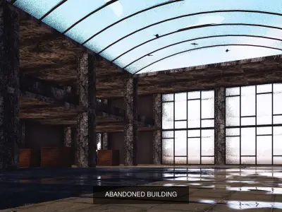 ABANDONED BUILDING COLLECTION-3 PIECE 3D Model Pack purchase