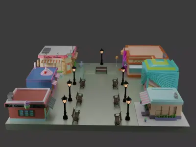 cartoon low poly files  Free 3D model