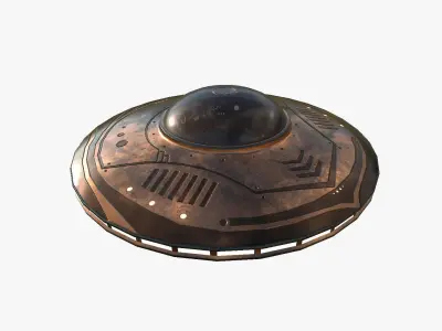 Alien Spaceship UFO B06 Copper - Sci Fi Spacecraft Design Low-poly 3D model