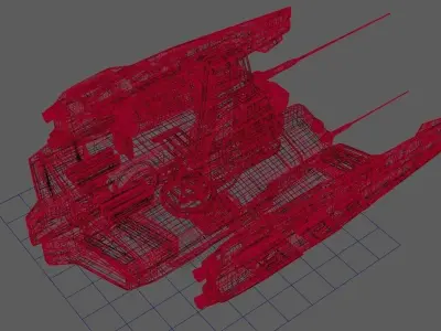 Space Ship                                            Low-poly 3D model