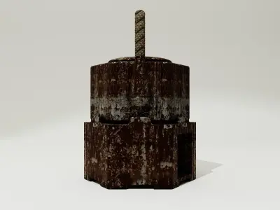 Antique Rustic Metallic Teapot with Heater PBR  Low-poly 3D model