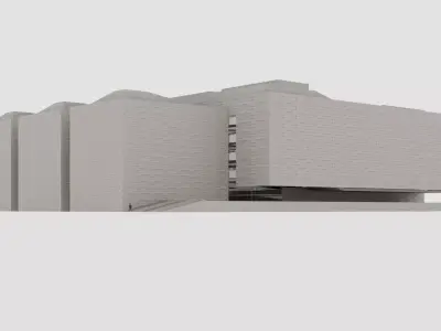 Brutalist Industrial Building 10 Low-poly 3D model