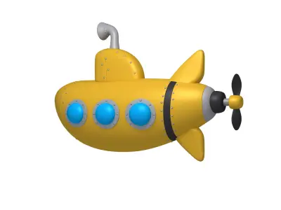 Submarine Cartoon 3D model