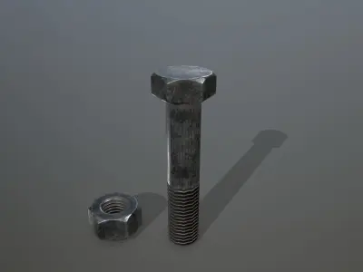 Bolts bolt and nut Low-poly 3D model shop