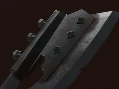Survivalists axe PBR Low-Poly Game READY -6 Low-poly 3D model