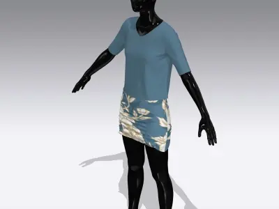 Woman Cloth Dress Low-poly 3D model
