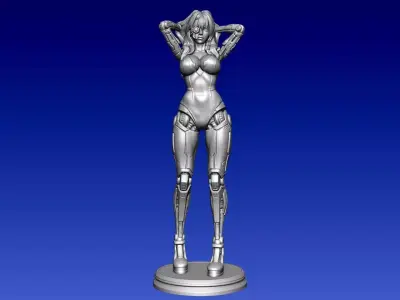 Scarlet Circuit  Cyberpunk Android Girl 3D print model