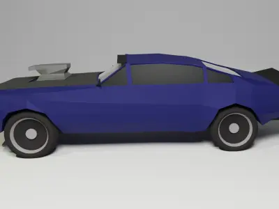 Low Poly Muscle Car  Free low-poly 3D model
