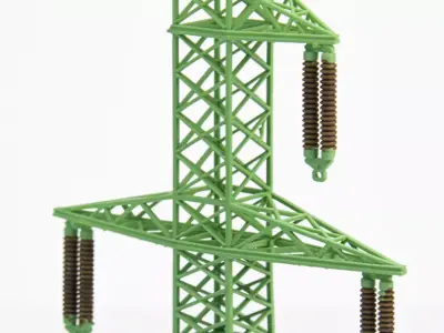 Transmision tower 3x110kV mod1 1-120 resin 3D print model