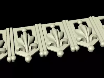 Central decor ornament for furniture 3D model 1142