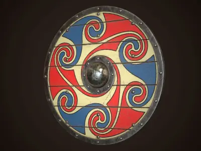 Viking Shield 07 Low-poly 3D model