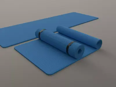 PBR Yoga Mat - Blue Light Low-poly 3D model