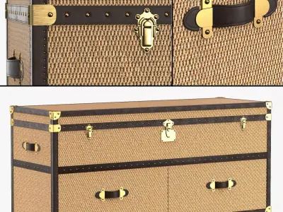 MAYFAIR RATTAN MEDIA CONSOLE 3D model