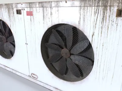 Rusty Rooftop AC hvac unit 4 Low-poly 3D model