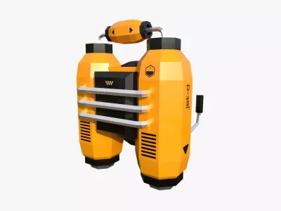 Jetpack Low Poly D01 - SciFi Character Design Low-poly 3D model