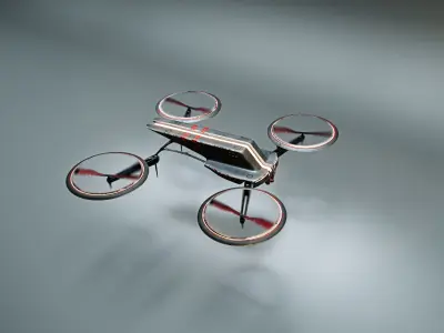 Sci-fi Drone-Back to the Future  Low-poly 3D model